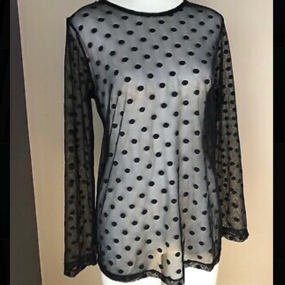 Comfy USA Polka Dot Sheer Longsleeve